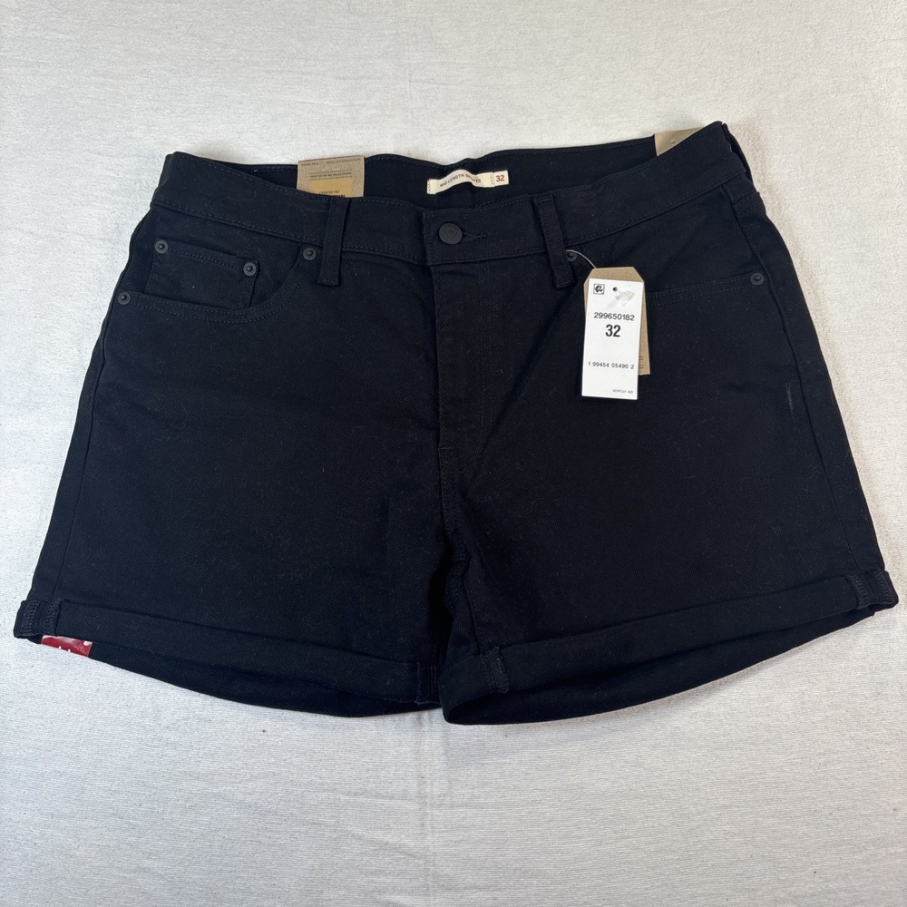 Levi's Women's Denim Mid-Length Shorts, Size 32 Black